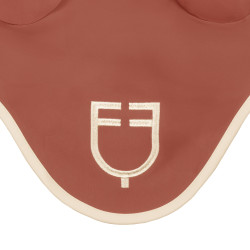 Bonnet Equestro matelassé Wave en tissu technique Redwood / blanc antique Rouge