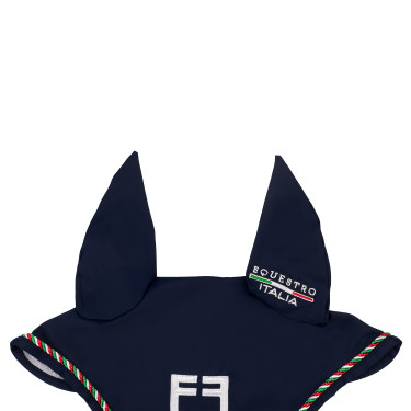 Oornetje Equestro x FISE met Italiaanse vlagbies Marineblazer Marineblauw