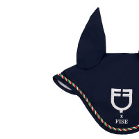 Bonnet Equestro x FISE avec liseré drapeau italien Marine blazer Bleu marine