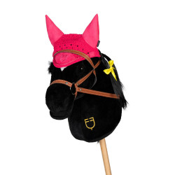 Oornet voor hobbyhorse Equestro Fuchsia Roze