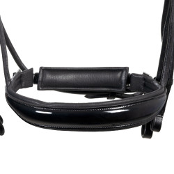 Bride de dressage Equestro anatomique en cuir roulé Noir