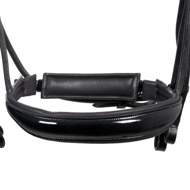 Bride de dressage Equestro anatomique en cuir roulé Noir