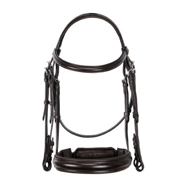 Equestro dressuurhoofdstel van leer zonder teugels Donkerbruin