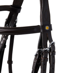 Equestro dressuurhoofdstel van leer zonder teugels Donkerbruin