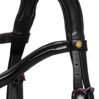 Bridon anatomique Equestro en cuir strass violet Noir