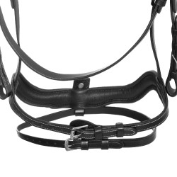Anatomisch hoofdstel Equestro met gebogen neusriem Zwart