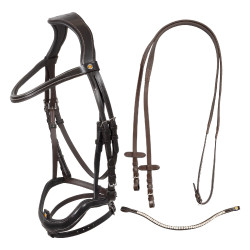 Bridon anatomique Equestro muserolle curvée Marron foncé