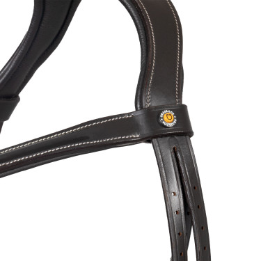 Anatomisch hoofdstel Equestro met gebogen neusriem Donkerbruin