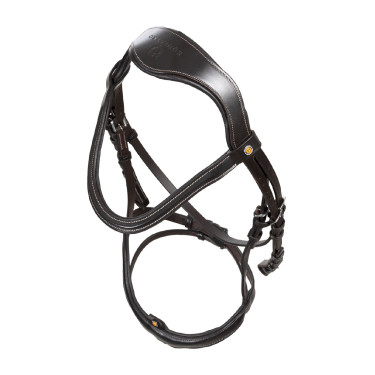 Bridon anatomique Equestro muserolle curvée Marron foncé