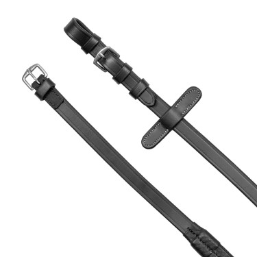 Engelse hoofdstel van soepel leer Equestro met sierstiksel Zwart