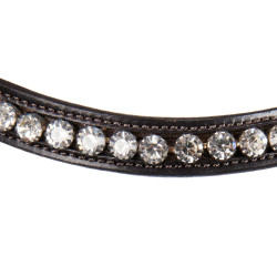 Engels Equestro hoofdstel van leer met strass, nieuw Donkerbruin