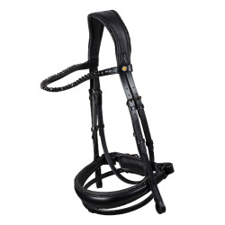 Bridon de dressage Equestro Diamond en cuir Noir