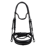 Bridon de dressage Equestro Diamond en cuir Noir