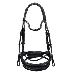 Bridon de dressage Equestro Diamond en cuir Noir