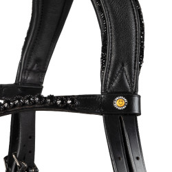 Bridon de dressage Equestro Diamond en cuir Noir