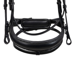 Bridon de dressage Equestro Diamond en cuir Noir