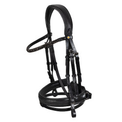 Bridon de dressage Equestro Elegant en cuir Noir