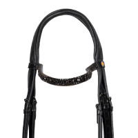 Bridon de dressage Equestro Elegant en cuir Noir
