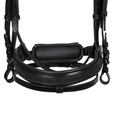 Bridon de dressage Equestro Elegant en cuir Noir