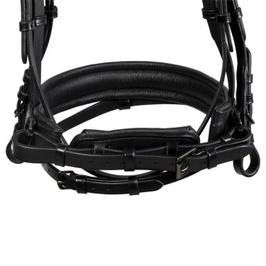 Bridon de dressage Equestro Elegant en cuir Noir