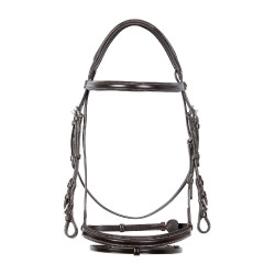 Springhoofdstel Equestro Engels leer Donkerbruin