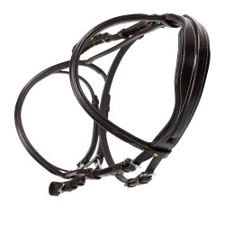 Bridon de Jumping Equestro cuir anglais Marron foncé