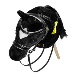 Bridon en cuir brillante pour hobby horse Equestro Noir Bridon en cuir brillante pour hobby horse Equestro Noir