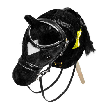 Bridon en cuir brillante pour hobby horse Equestro Noir Bridon en cuir brillante pour hobby horse Equestro Noir