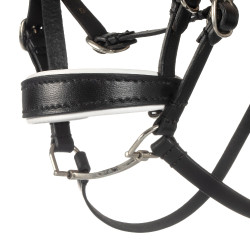 Bridon en cuir Equestro avec strass pour cheval jouet Noir