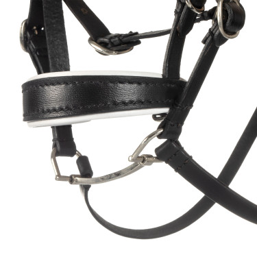 Bridon en cuir Equestro avec strass pour cheval jouet Noir