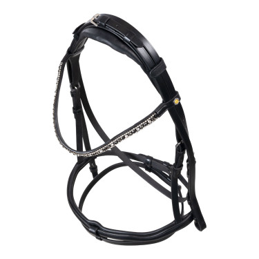 Equestro hoofdstel met anatomische neusriem Zwart