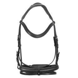 Bridon Equestro à muserolle simple avec têtière large et courbée Noir
