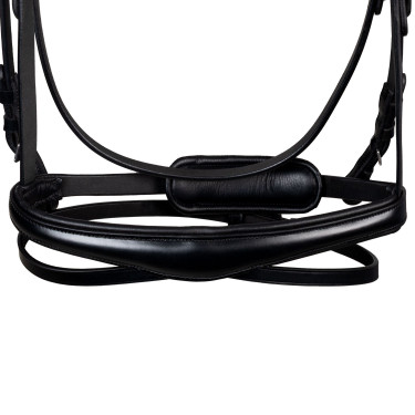 Equestro anatomisch hoofdstel met fuchsiakleurige stenen Zwart