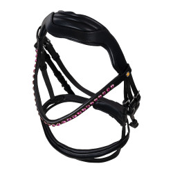 Bridon Equestro anatomique avec pierres Fuchsia Noir