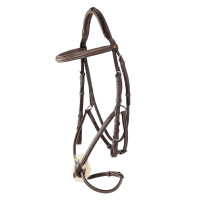 Bridon Equestro muserolle mexicaine et mouton synthétique Marron foncé Bridon Equestro muserolle mexicaine et mouton synthétique Marron foncé
