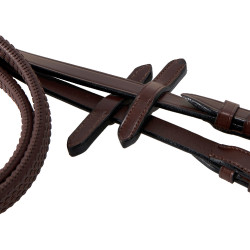 Bridon Equestro muserolle mexicaine et mouton synthétique Marron foncé