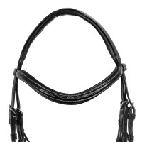 Bridon mexicain Supreme avec muserolle anatomique Noir Bridon mexicain Supreme avec muserolle anatomique Noir