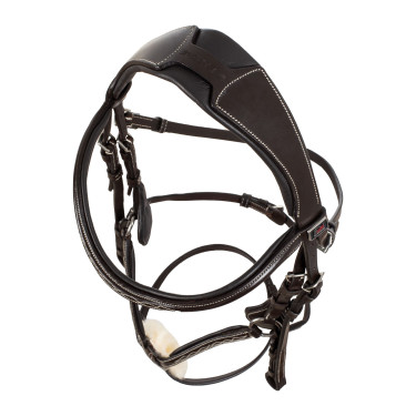 Bridon mexicain Supreme avec muserolle anatomique Marron foncé