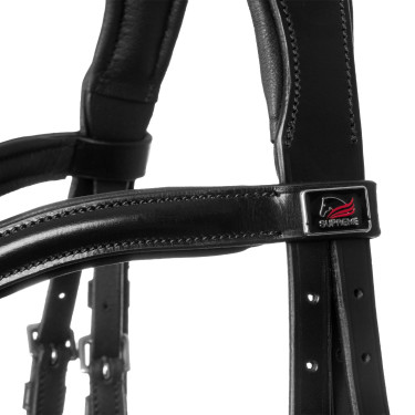 Supreme hoofdstel met gebogen anatomische neusriem Zwart