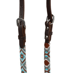 Bridon western Pool’s Diamonds one-ear perlée huilée Marron foncé