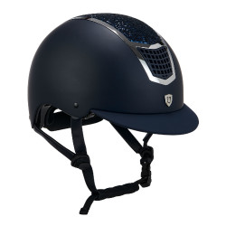 Casque Equestro avec strass Marine / argent Bleu
