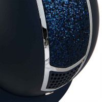 Casque Equestro avec strass Marine / argent Bleu