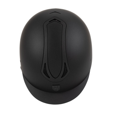 Uniseks Equestro Azael-rijhelm met achterste draaiknop, conform EN 1384-2023 Zwart / zwart