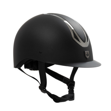 Uniseks Equestro Azael-rijhelm met achterste draaiknop, conform EN 1384-2023 Zwart / gunmetal Grijs