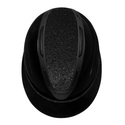 Dameshelm Equestro Apocalypse glanzende schaal met strass EN 1384-2023 Zwart / zwart