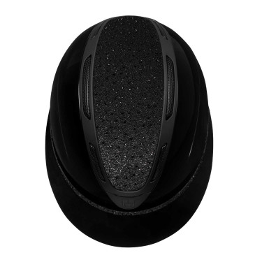 Dameshelm Equestro Apocalypse glanzende schaal met strass EN 1384-2023 Zwart / zwart