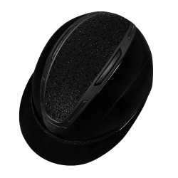 Dameshelm Equestro Apocalypse glanzende schaal met strass EN 1384-2023 Zwart / zwart