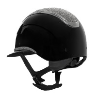 Casque femme Equestro Apocalypse coque brillante avec strass EN 1384-2023 Noir / gunmetal