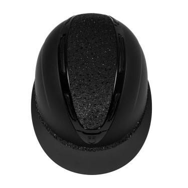 Dameshelm Equestro Apocalypse mat schalen met strass EN 1384-2023 Zwart / zwart