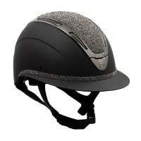 Casque femme Equestro Apocalypse coque mate avec strass EN 1384-2023 Noir / noir